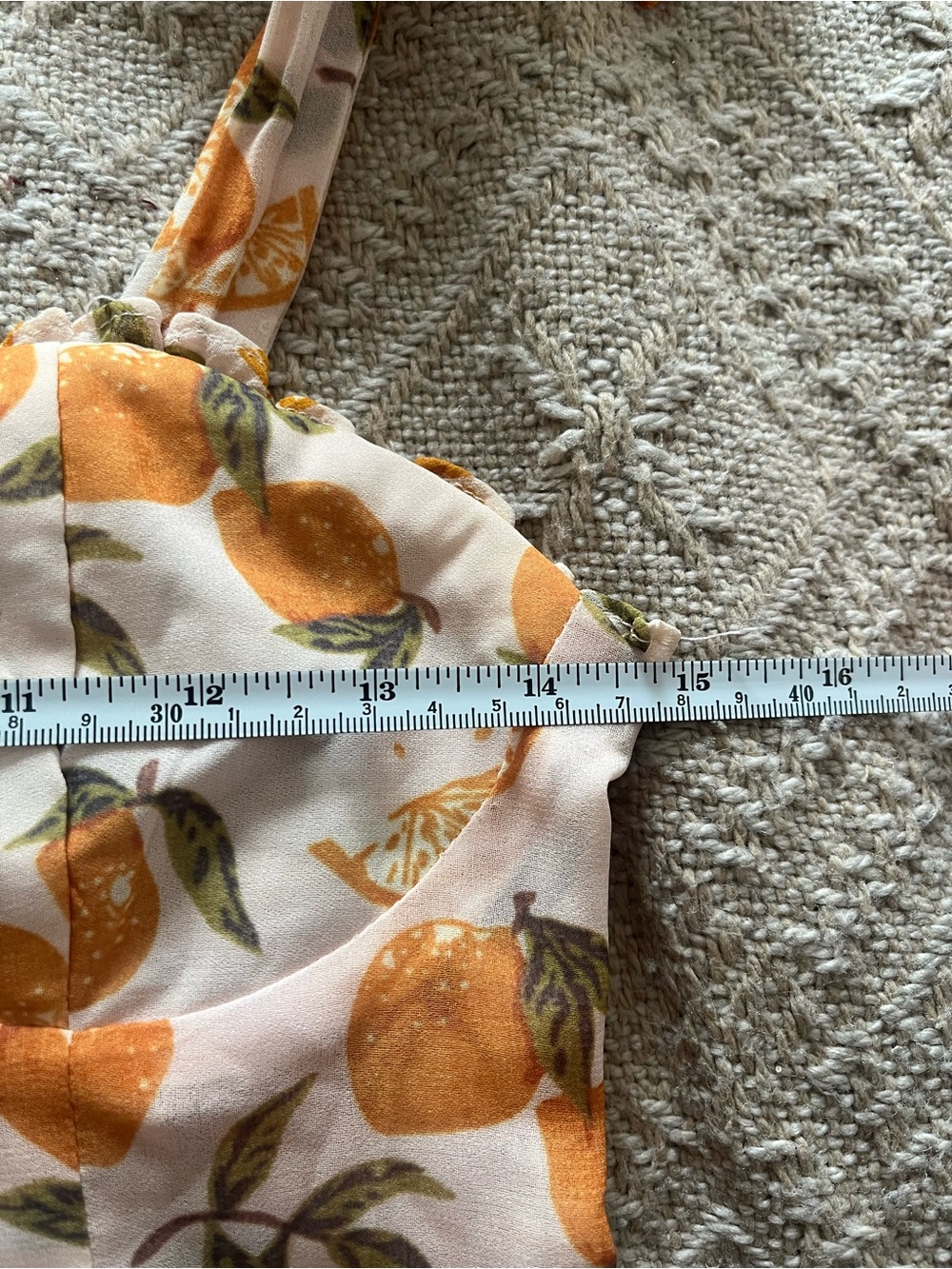 Aqua Lemon Print Tie Strap Mini Dress Size Small - Picture 9 of 10